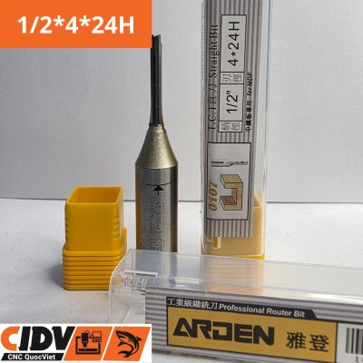 Mũi Phay CNC Arden 2 Me Thẳng 4x24mm (cốt 1.2)