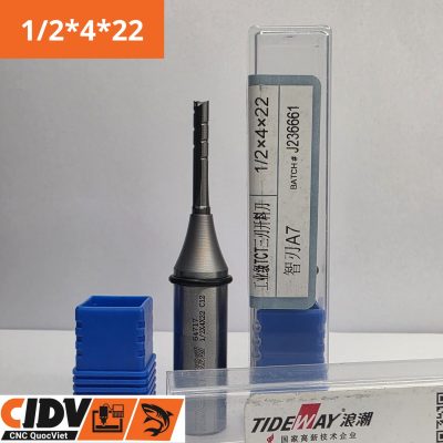 Mũi Phay CNC Tideway 3 Me Thẳng 4x22mm (Cốt 12)