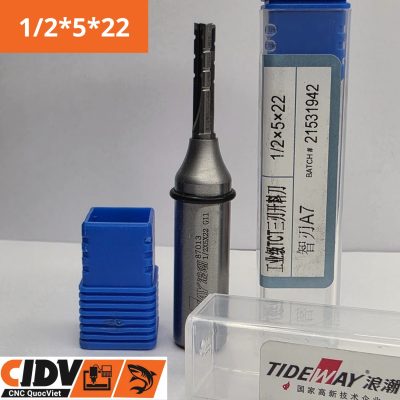 Mũi Phay CNC Tideway 3 Me Thẳng 5x22mm (Cốt 12)