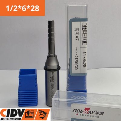 Mũi Phay CNC Tideway 3 Me Thẳng 6x28mm (Cốt 12)