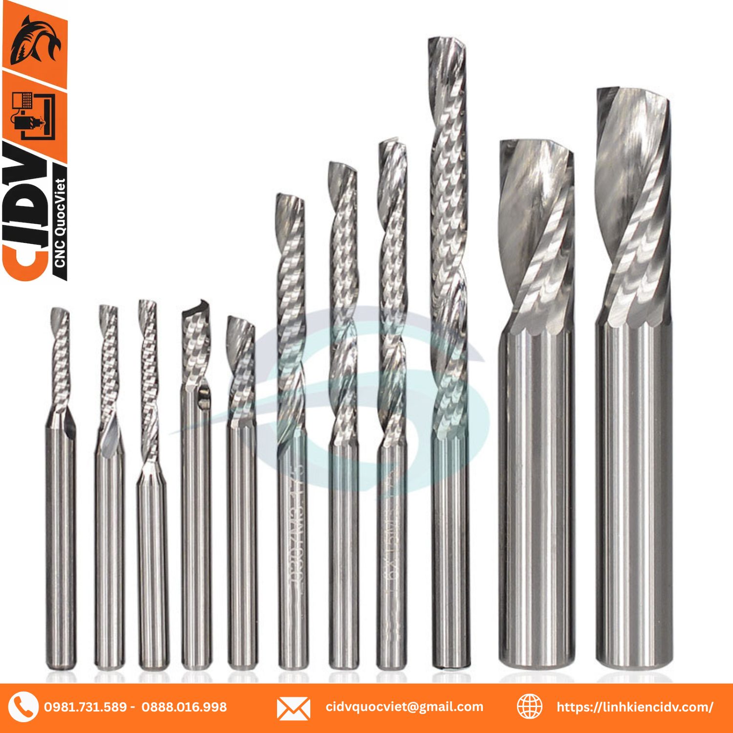 Các dao 1 me xoắn cnc