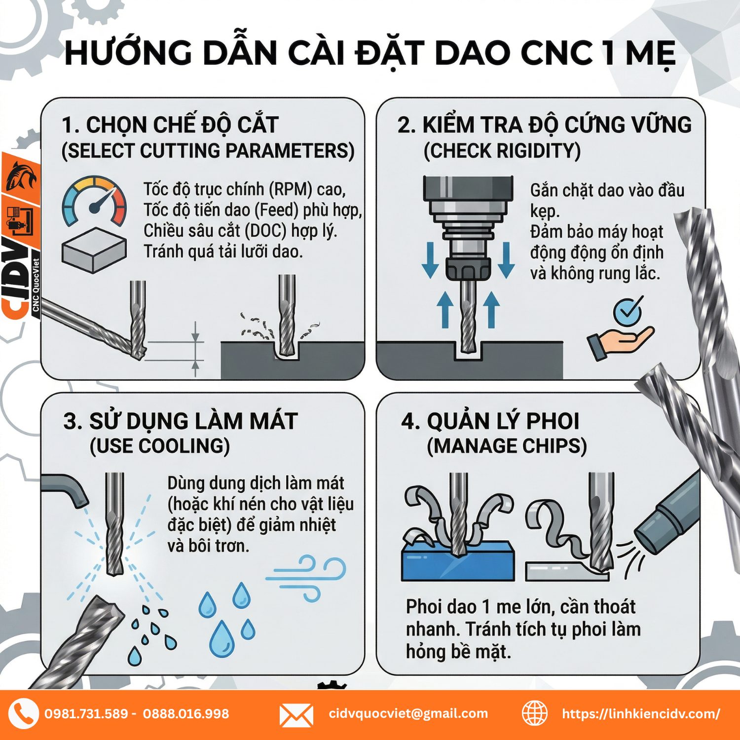 Lưu ý khi sử dụng dao 1 me